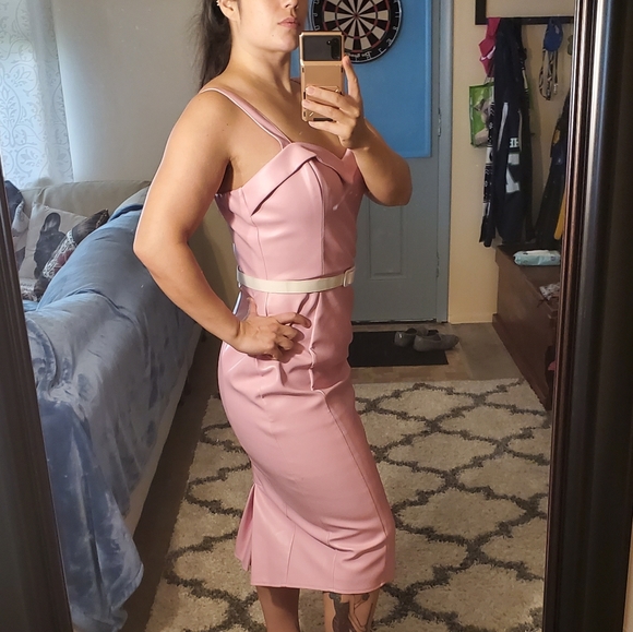 SOLD Deadly Dames XL Vegan Leather Dress Pinup - Picture 2 of 6